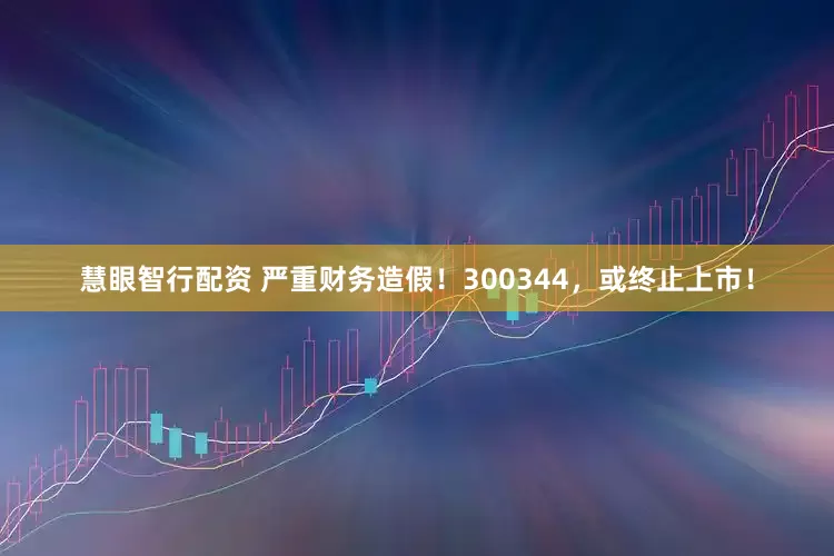 慧眼智行配资 严重财务造假！300344，或终止上市！